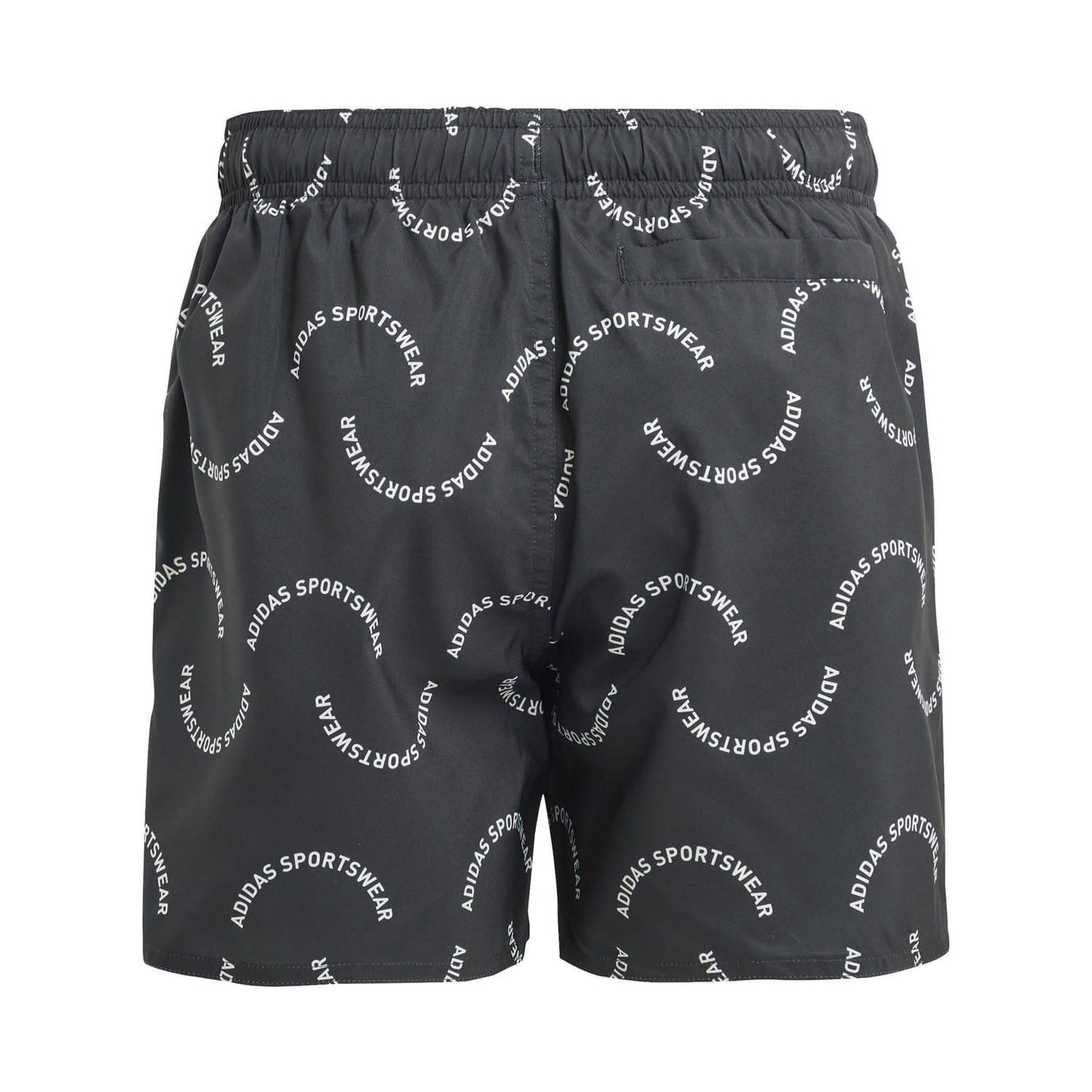 Black - Back - Adidas Childrens-Kids Sportswear Wave Pattern Swim Shorts