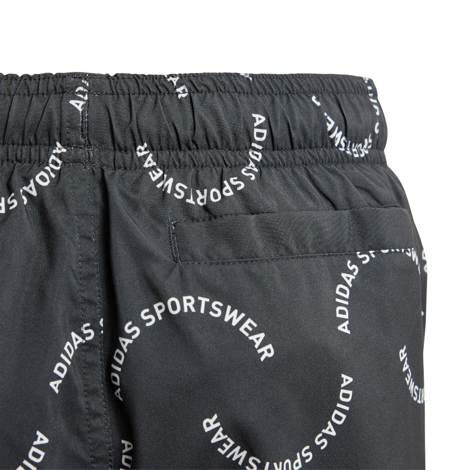 Black - Side - Adidas Childrens-Kids Sportswear Wave Pattern Swim Shorts