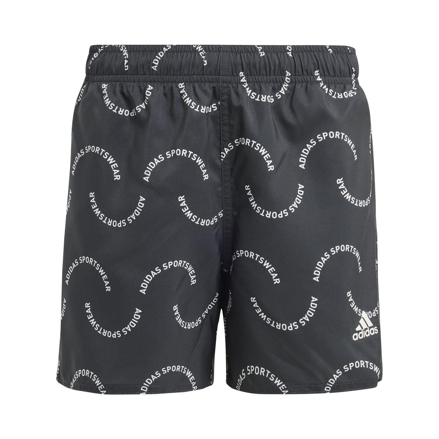 Black - Front - Adidas Childrens-Kids Sportswear Wave Pattern Swim Shorts