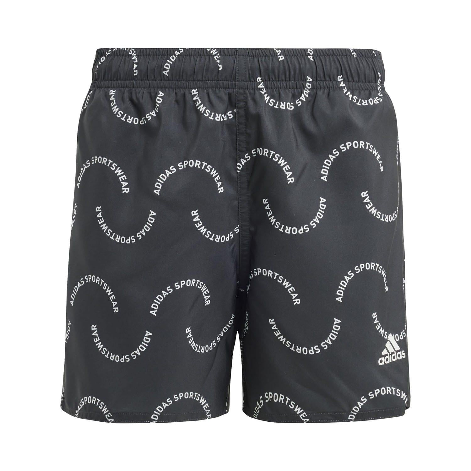 Black - Front - Adidas Childrens-Kids Sportswear Wave Pattern Swim Shorts