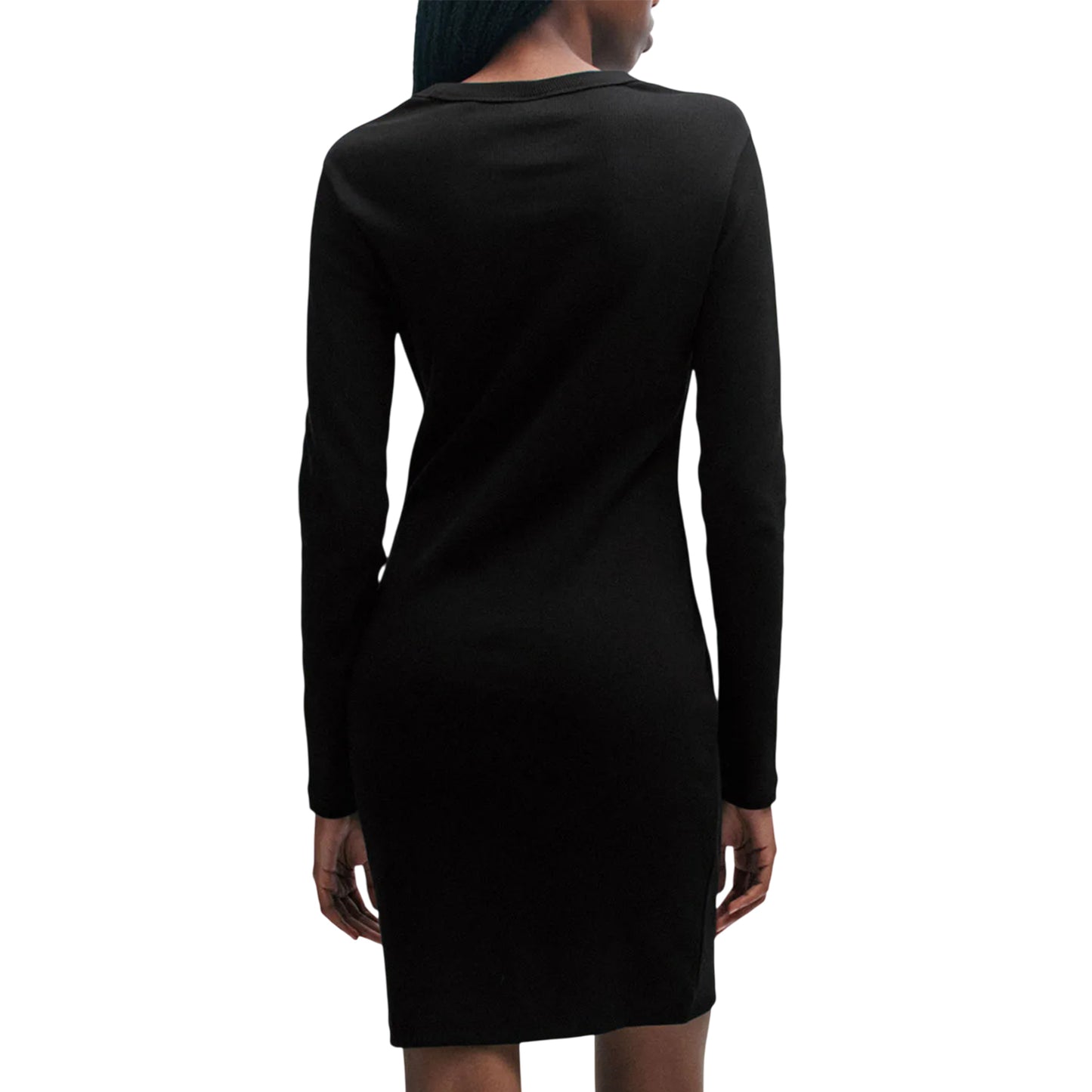 Black - Back - Hugo Womens-Ladies Nemalia Cotton Stretch Bodycon Dress