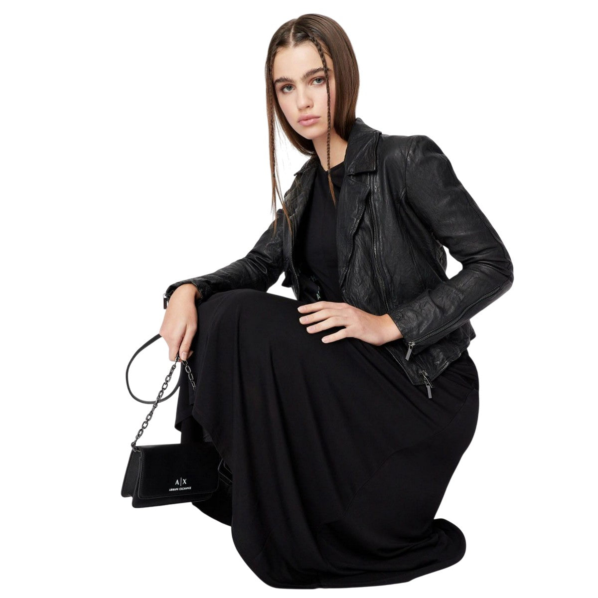 Black - Pack Shot - Armani Exchange Womens-Ladies Dress