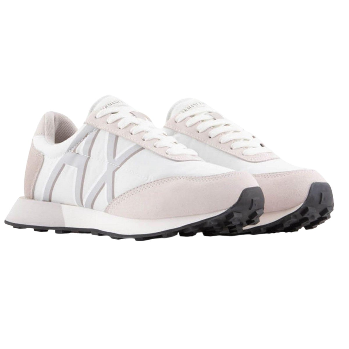 Off White - Front - Armani Exchange Womens-Ladies Trainers