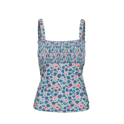 Blue-Pink - Front - Trespass Womens-Ladies Annabel Tankini Top