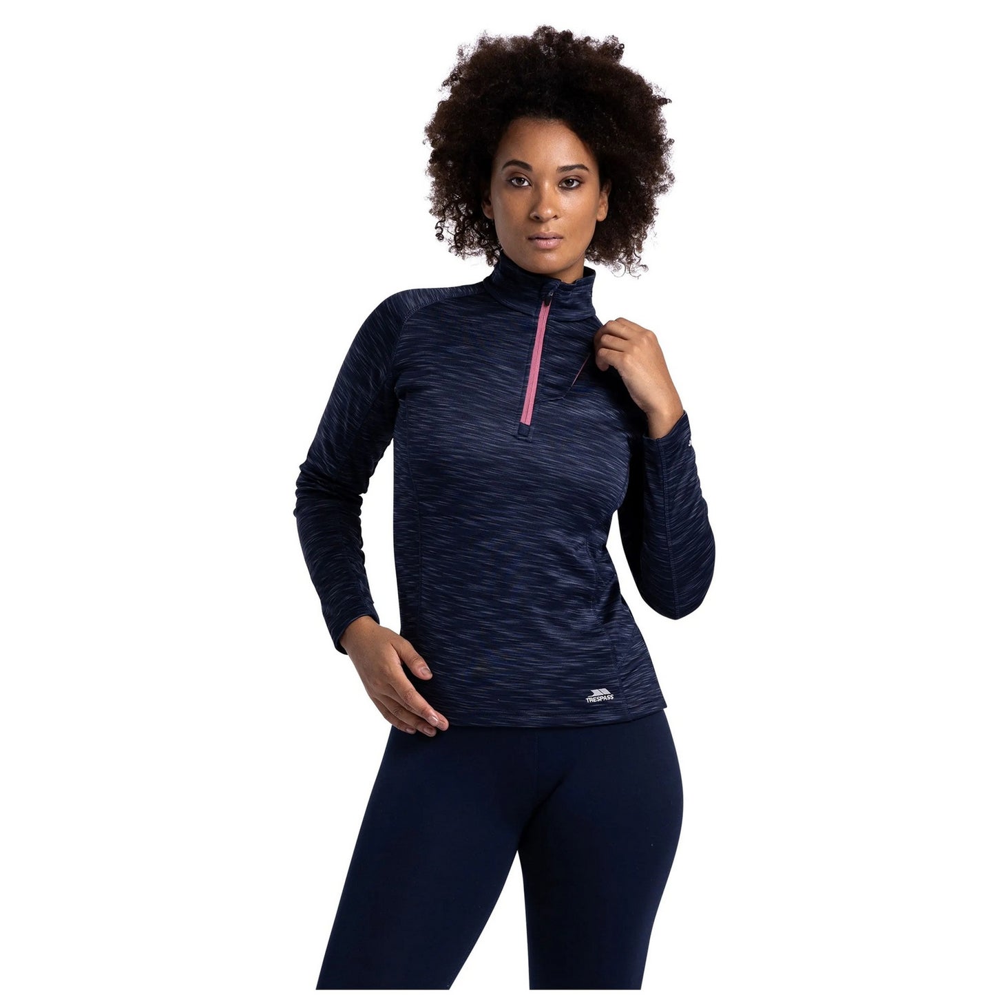 Navy - Side - Trespass Womens-Ladies Fairford Fleece Top