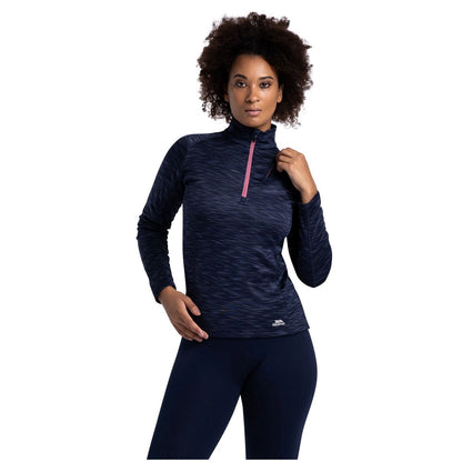 Navy - Side - Trespass Womens-Ladies Fairford Fleece Top