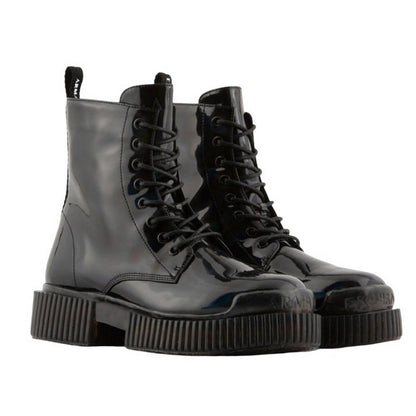 Black - Front - Armani Exchange Womens-Ladies Leather Ankle Boots