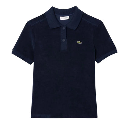 Blue - Front - Lacoste Womens-Ladies Terrycloth Slim Polo Shirt
