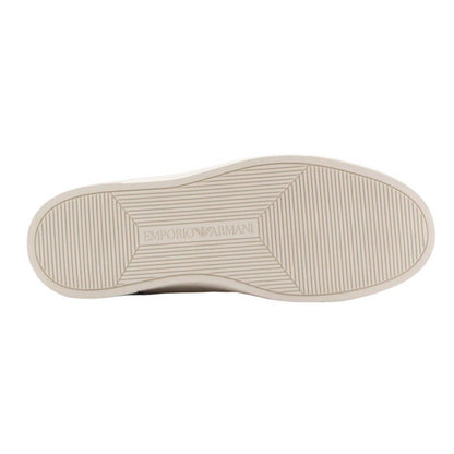 Blue-White - Pack Shot - Emporio Armani Mens Suede Trainers