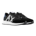 Black-Grey - Front - Armani Exchange Mens Suede Trainers