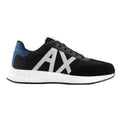Black-Grey - Side - Armani Exchange Mens Suede Trainers