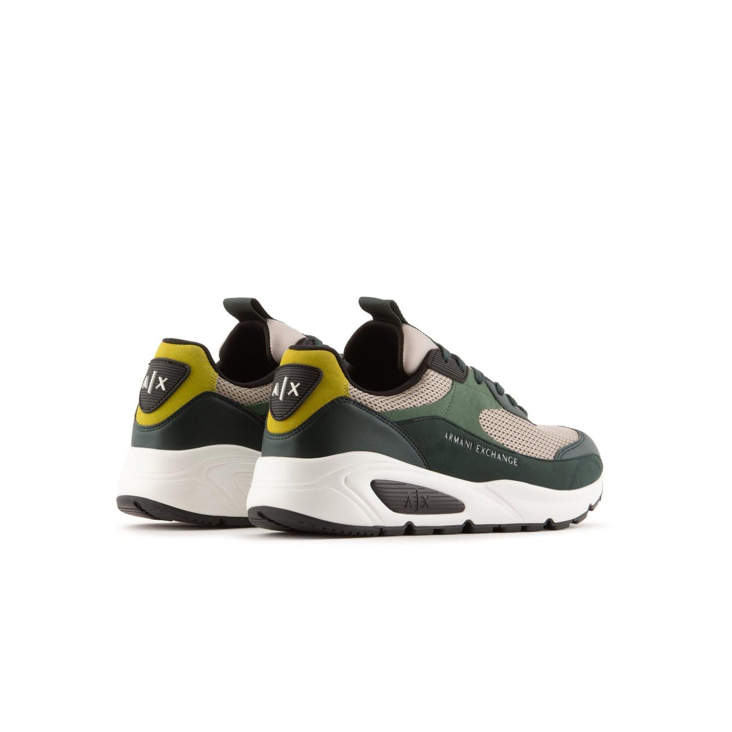 Green - Side - Armani Exchange Mens Suede Trainers