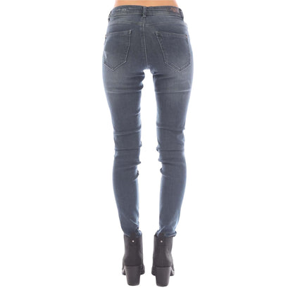 Denim - Back - Only Womens-Ladies Wauw Mid Rise Skinny Jeans