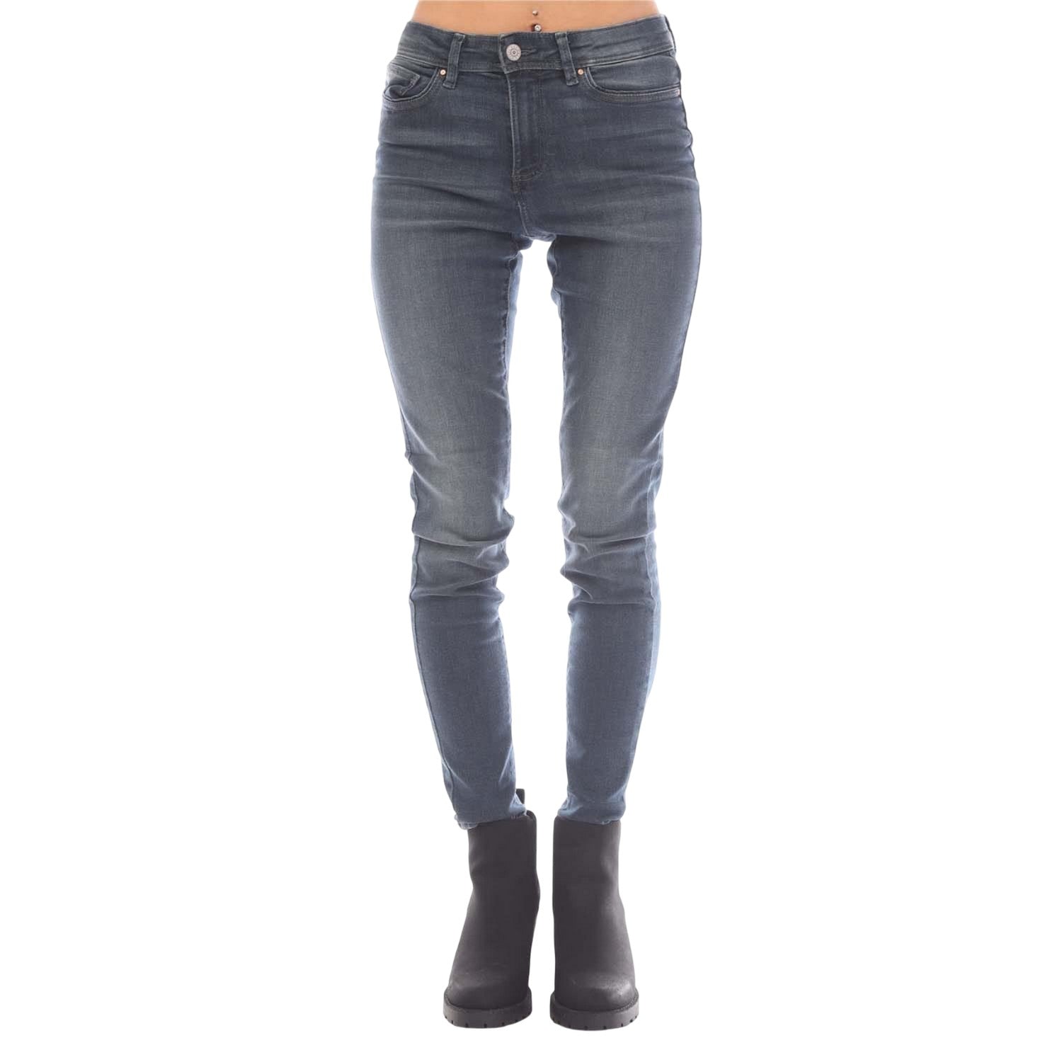 Denim - Front - Only Womens-Ladies Wauw Mid Rise Skinny Jeans