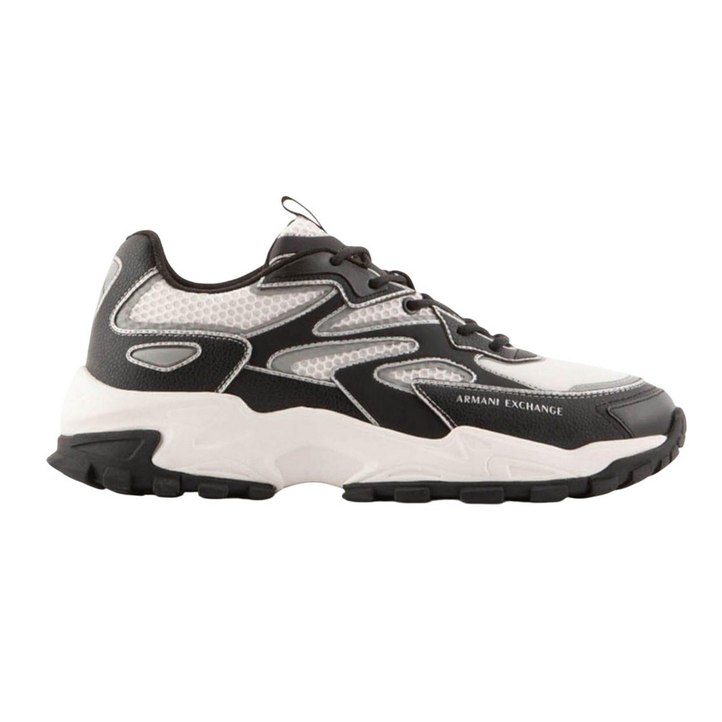 Black-White - Side - Armani Exchange Mens Trainers