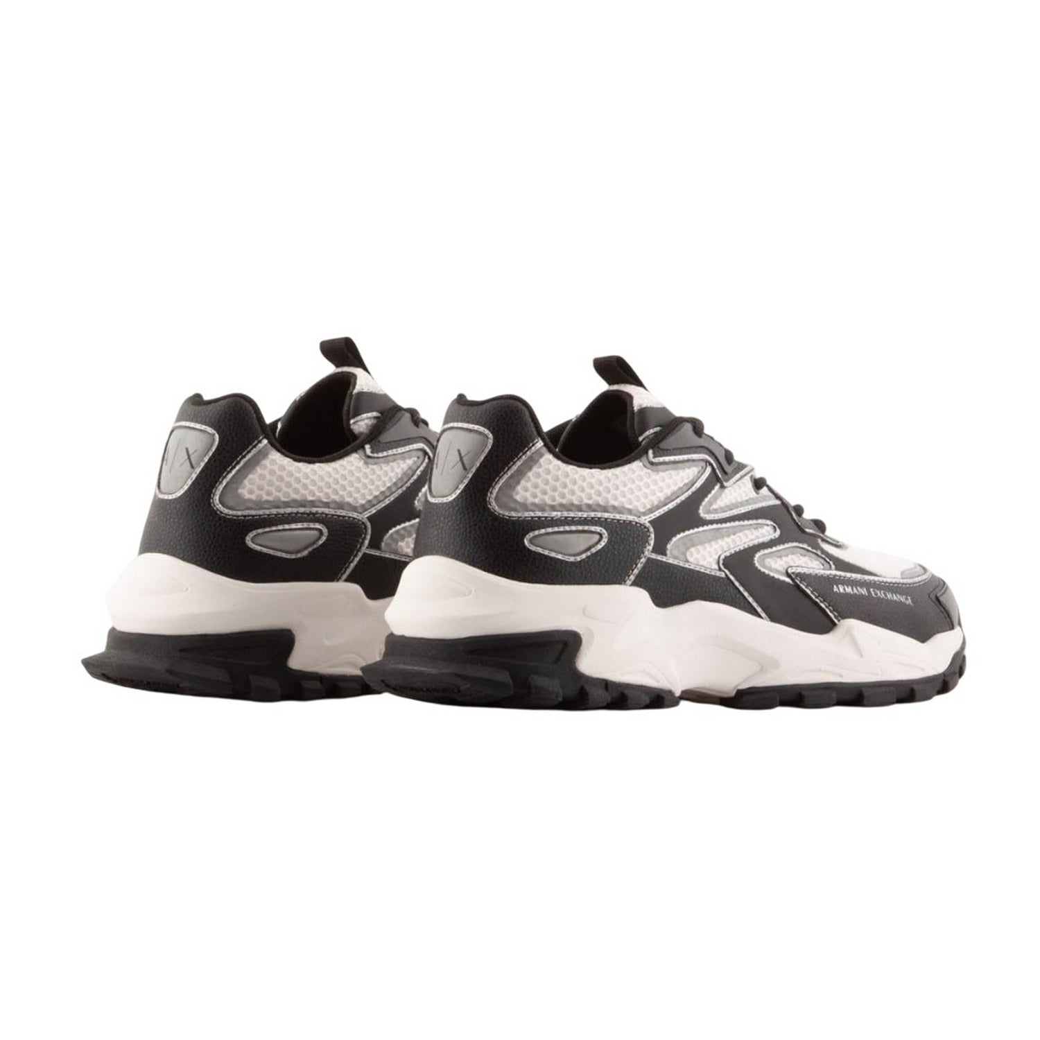 Black-White - Back - Armani Exchange Mens Trainers