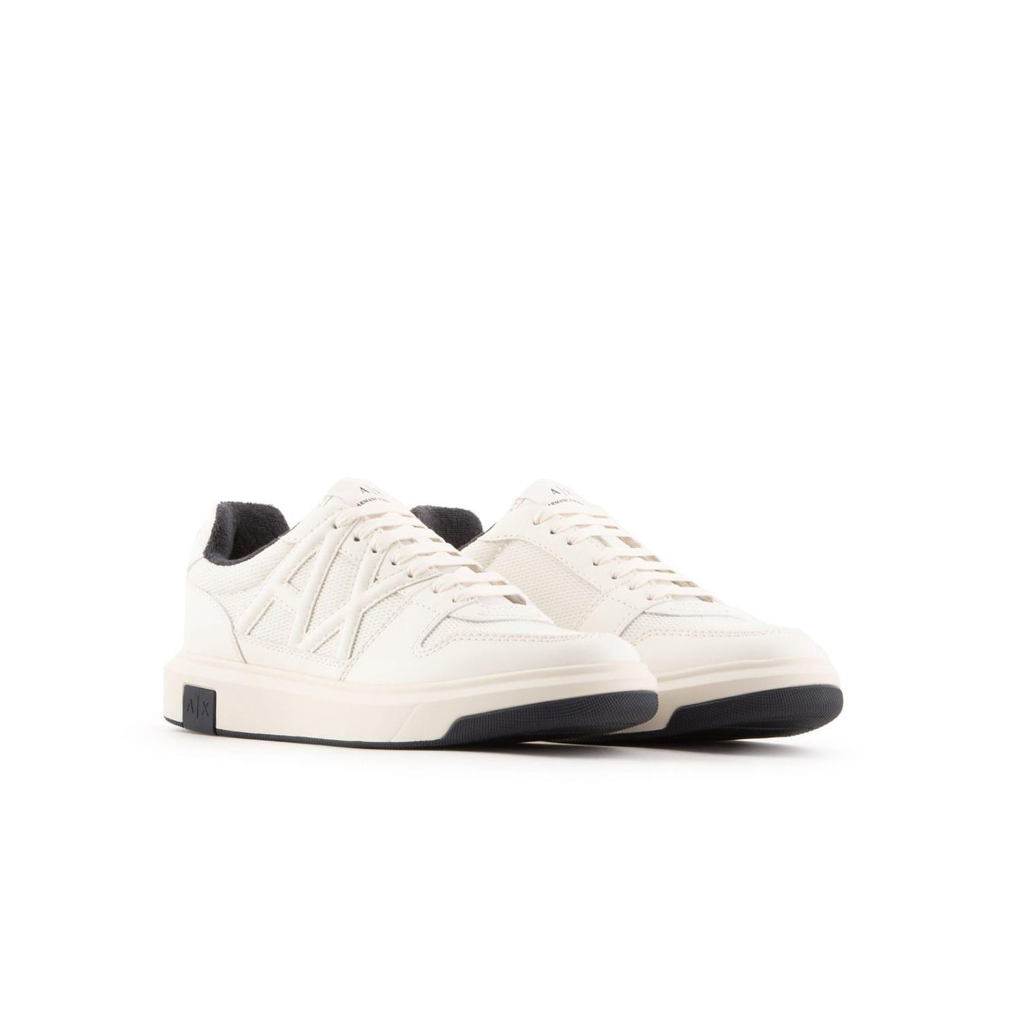 Off White-Black - Back - Armani Exchange Mens Suede Trainers