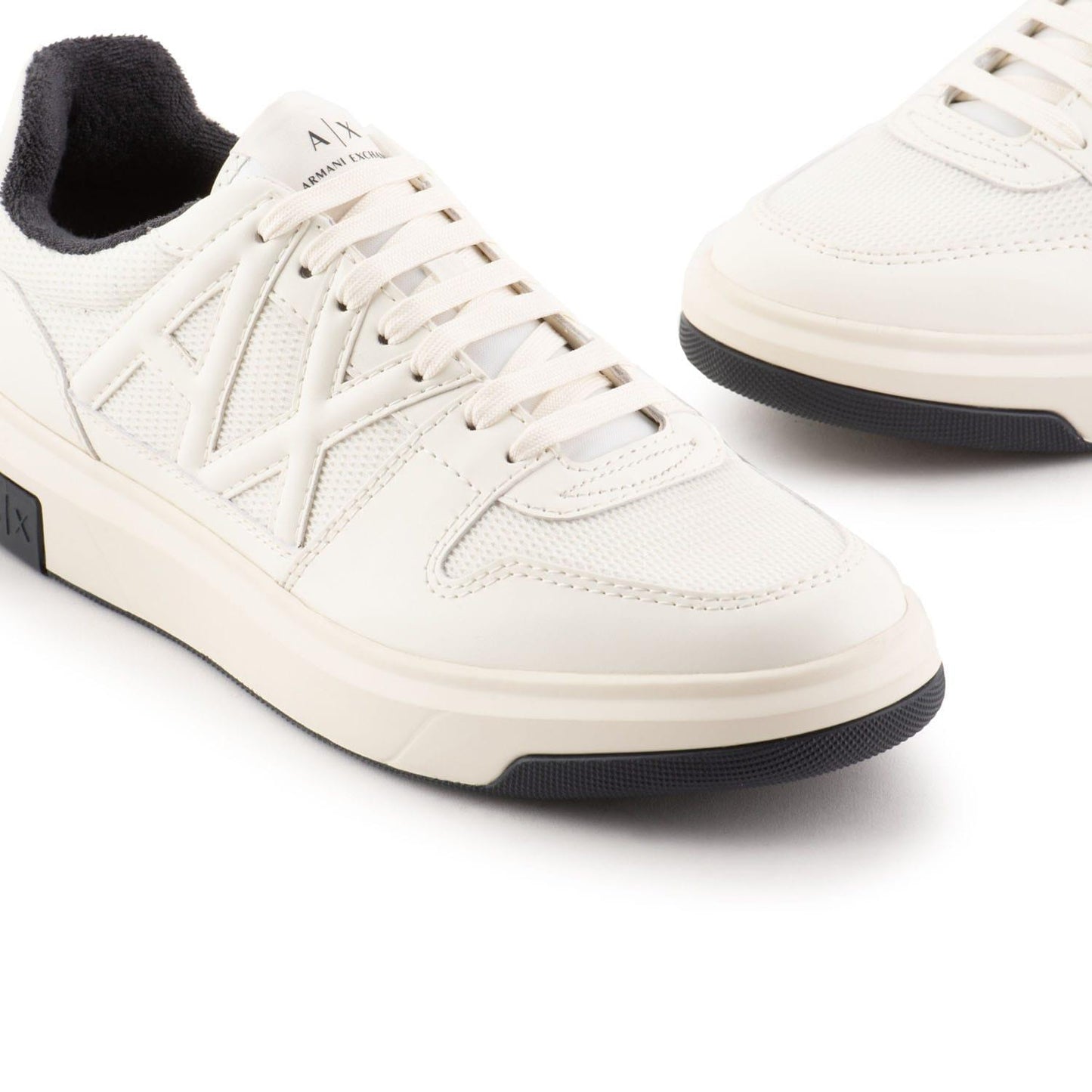 Off White-Black - Lifestyle - Armani Exchange Mens Suede Trainers
