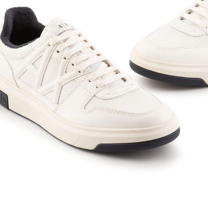 Off White-Black - Lifestyle - Armani Exchange Mens Suede Trainers