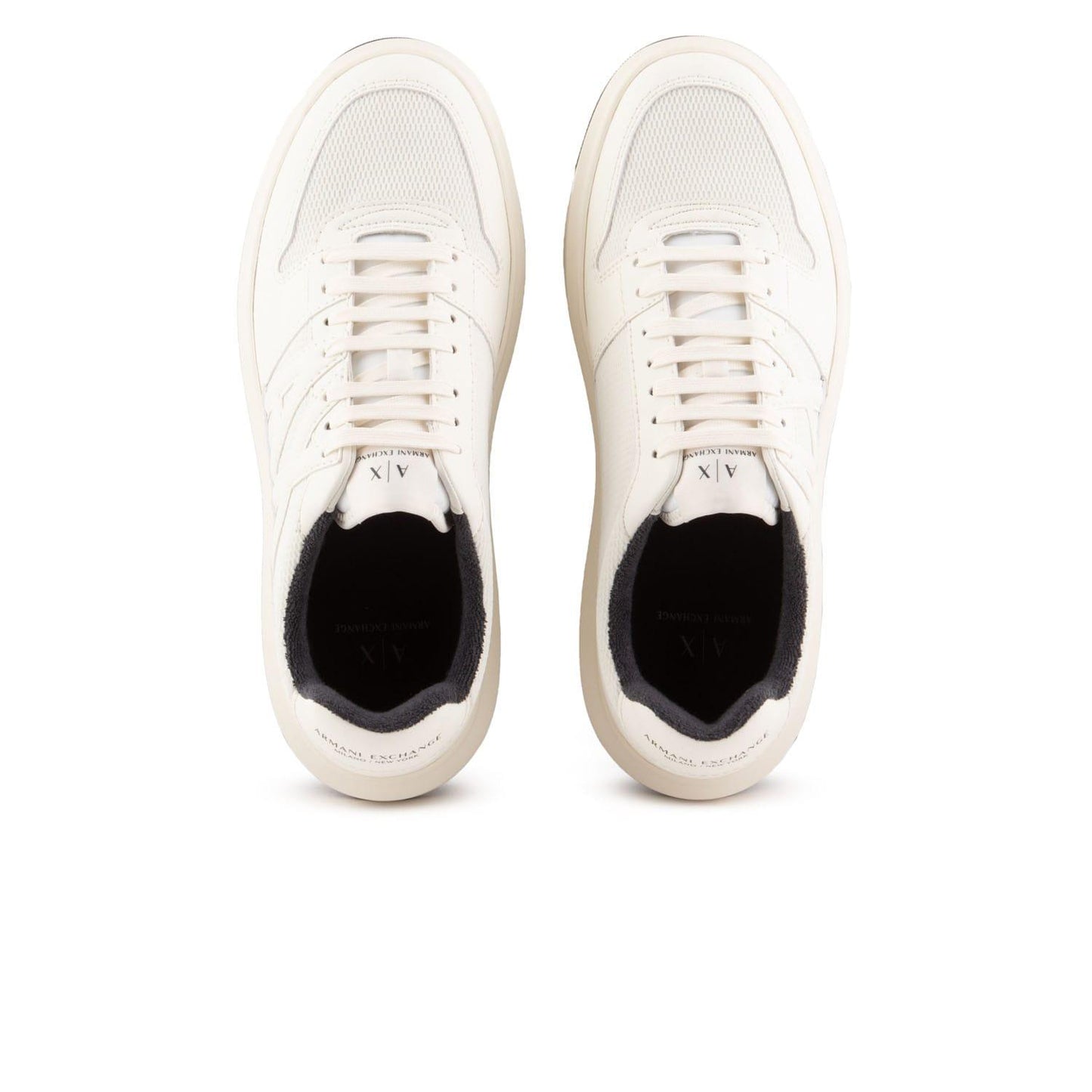 Off White-Black - Pack Shot - Armani Exchange Mens Suede Trainers