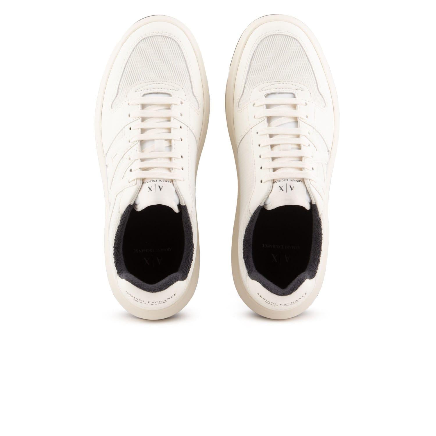 Off White-Black - Pack Shot - Armani Exchange Mens Suede Trainers