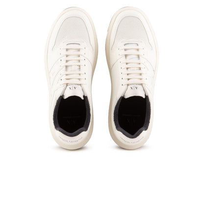 Off White-Black - Pack Shot - Armani Exchange Mens Suede Trainers