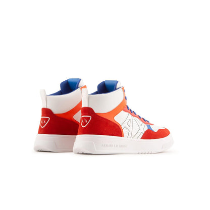 White-Red-Orange - Side - Armani Exchange Mens Trainers