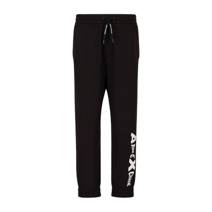 Black - Front - Armani Exchange Mens Graphic Print Jogging Bottoms