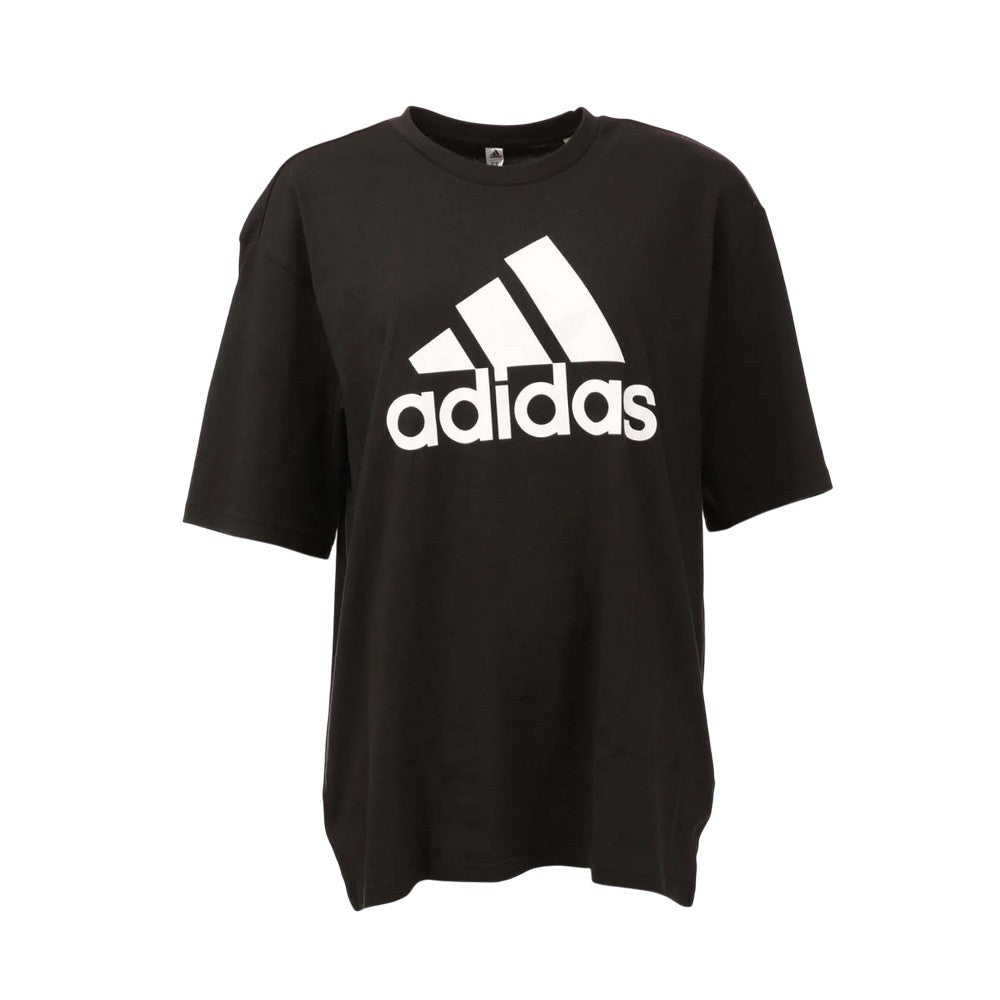 Black - Front - Adidas Womens-Ladies Big Logo Boyfriend T-Shirt