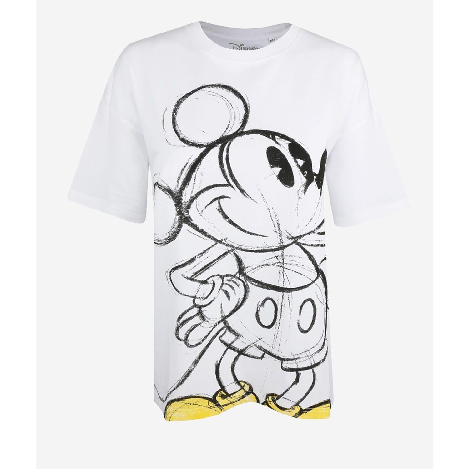 White - Back - Disney Womens-Ladies Mickey Mouse T-Shirt