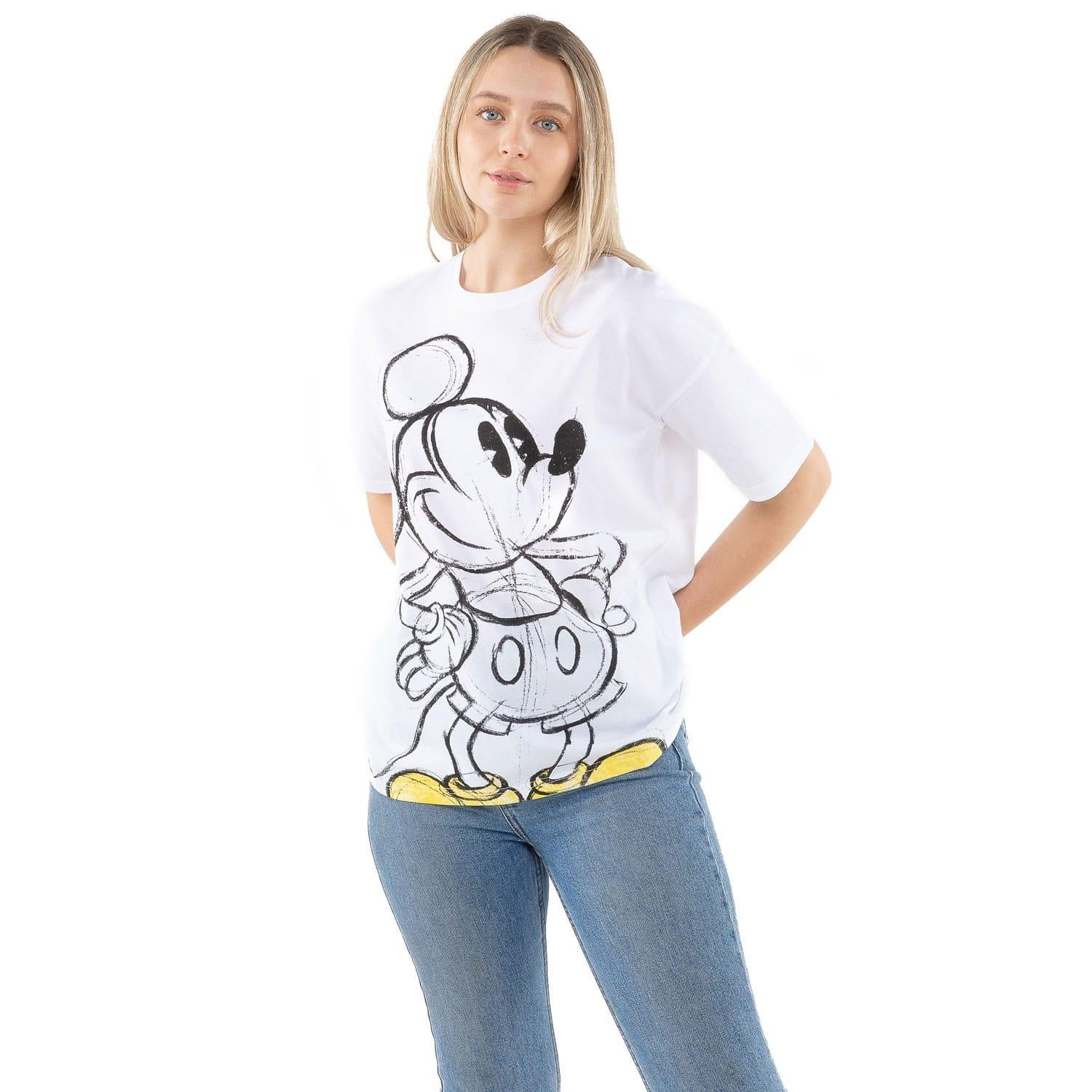 White - Front - Disney Womens-Ladies Mickey Mouse T-Shirt