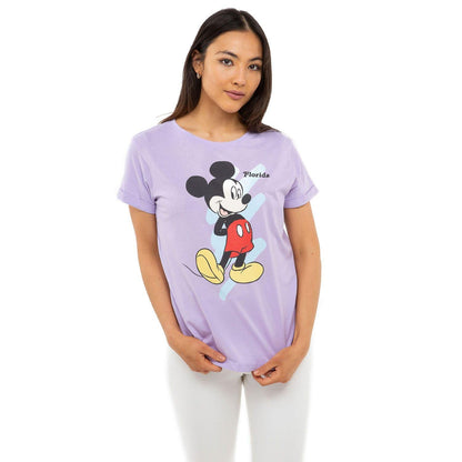 Purple - Front - Disney Womens-Ladies Mickey Mouse T-Shirt