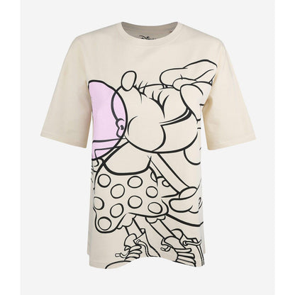 Beige - Back - Disney Womens-Ladies Minnie Mouse Bubblegum T-Shirt
