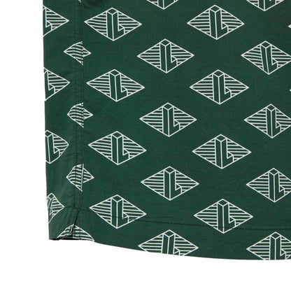 Green - Side - Lacoste Mens Monogram Short-Sleeved Shirt