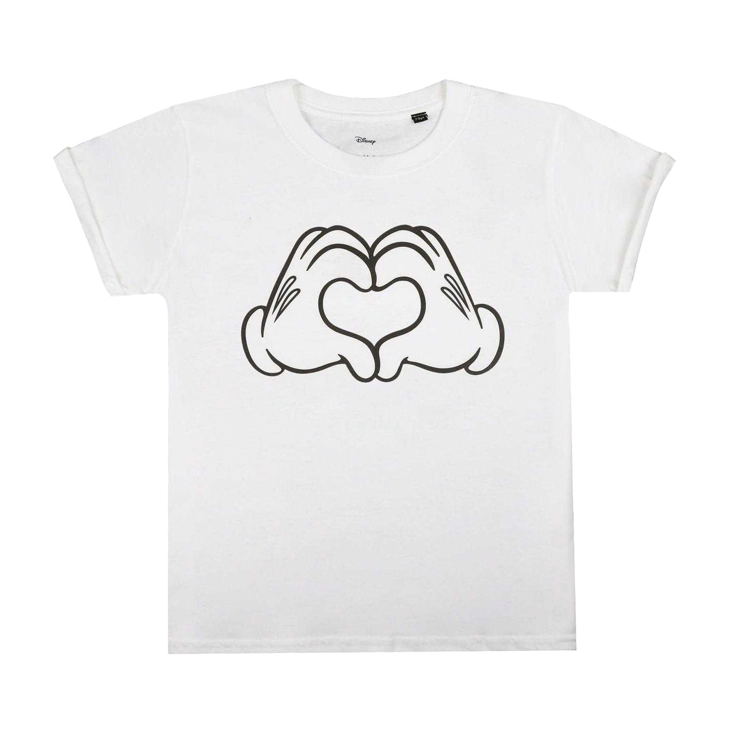White - Front - Disney Childrens-Kids Mickey Mouse Love Hands T-Shirt