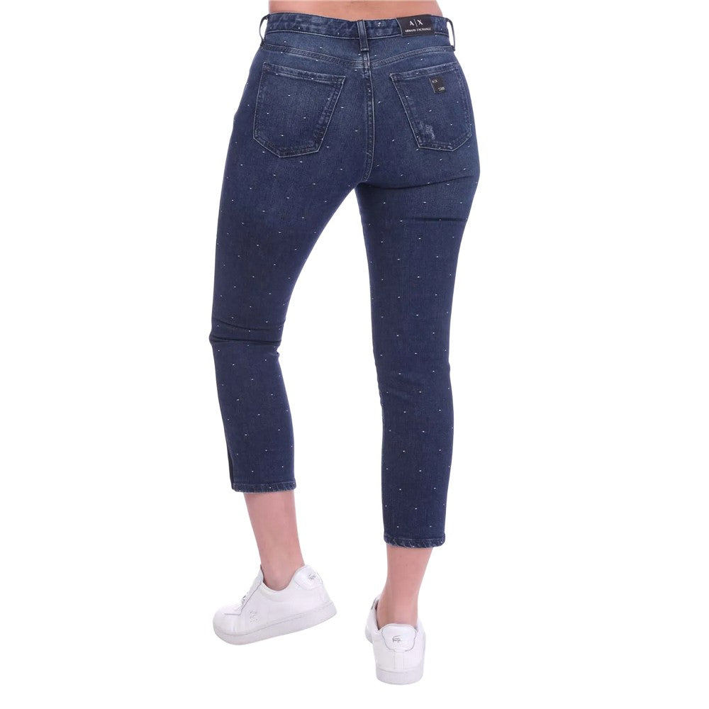 Indigo - Back - Armani Exchange Womens-Ladies J22 Skinny 3-4 Jeans