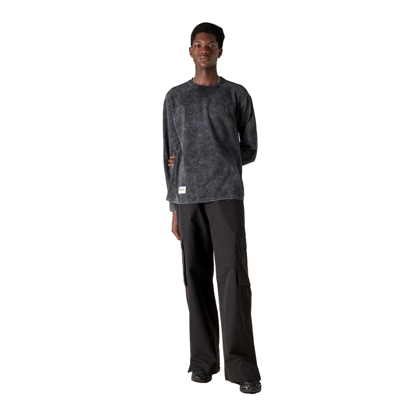 Black - Close up - Mizuno Mens Sportstyle Long-Sleeved T-Shirt