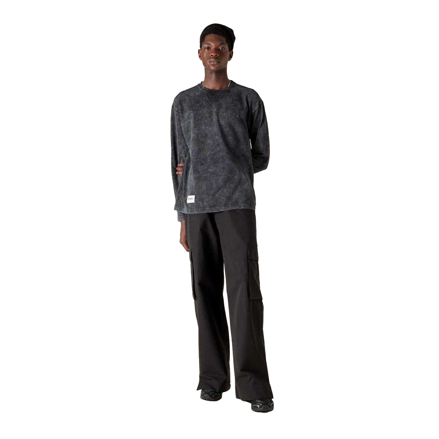 Black - Close up - Mizuno Mens Sportstyle Long-Sleeved T-Shirt