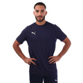 Navy - Close up - Puma Mens TeamFINAL Casuals T-Shirt