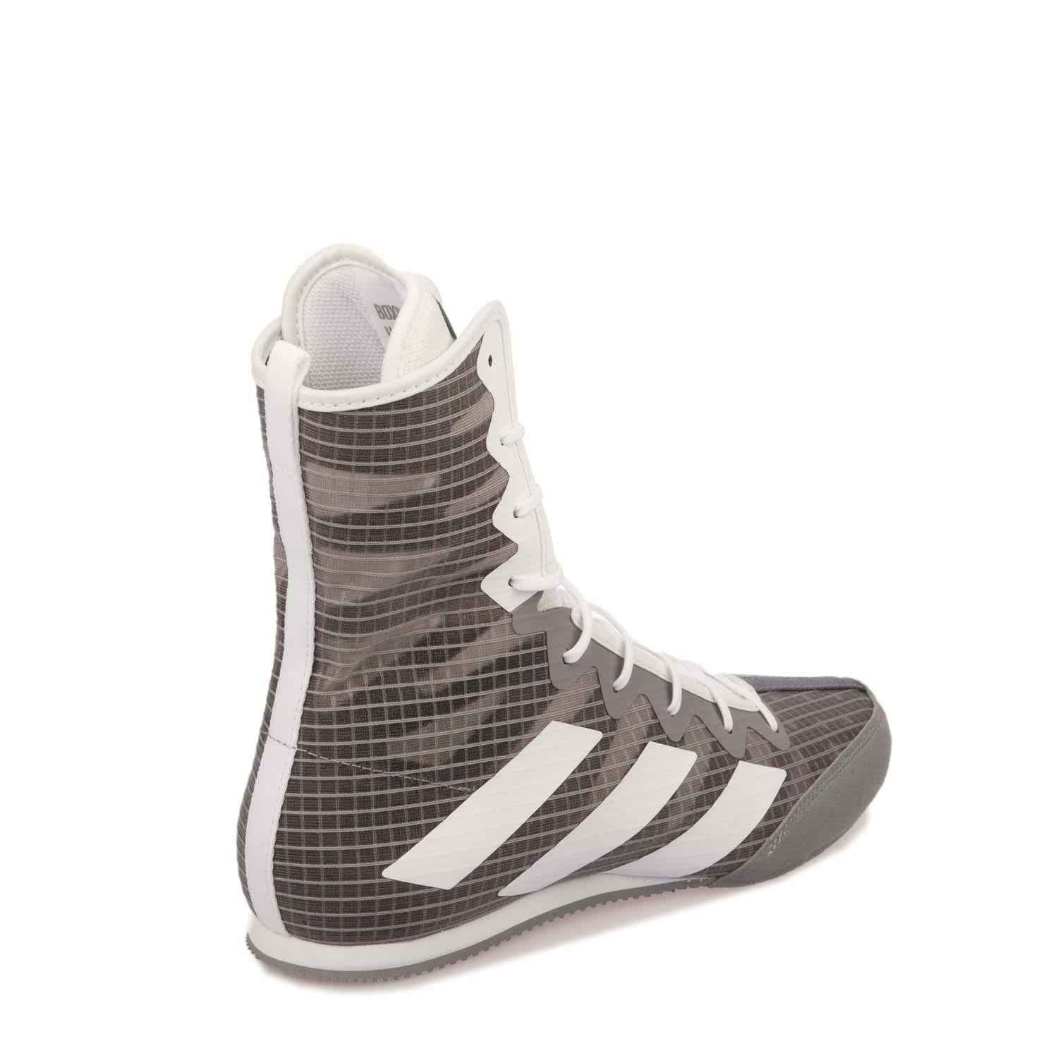 Grey - Side - Adidas Mens Hog 4 Boxing Shoes