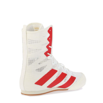 White-Red - Side - Adidas Mens Hog 4 Boxing Shoes