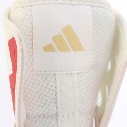 White-Red - Close up - Adidas Mens Hog 4 Boxing Shoes