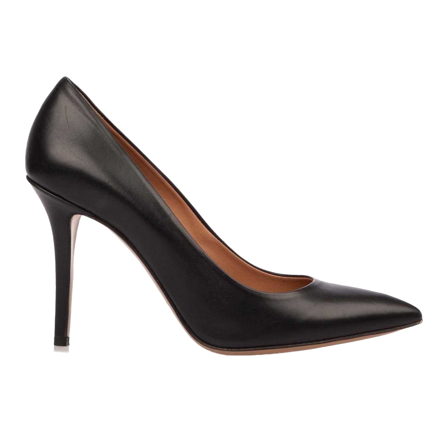 Black - Side - Emporio Armani Womens-Ladies Leather Stiletto Heel High Heels