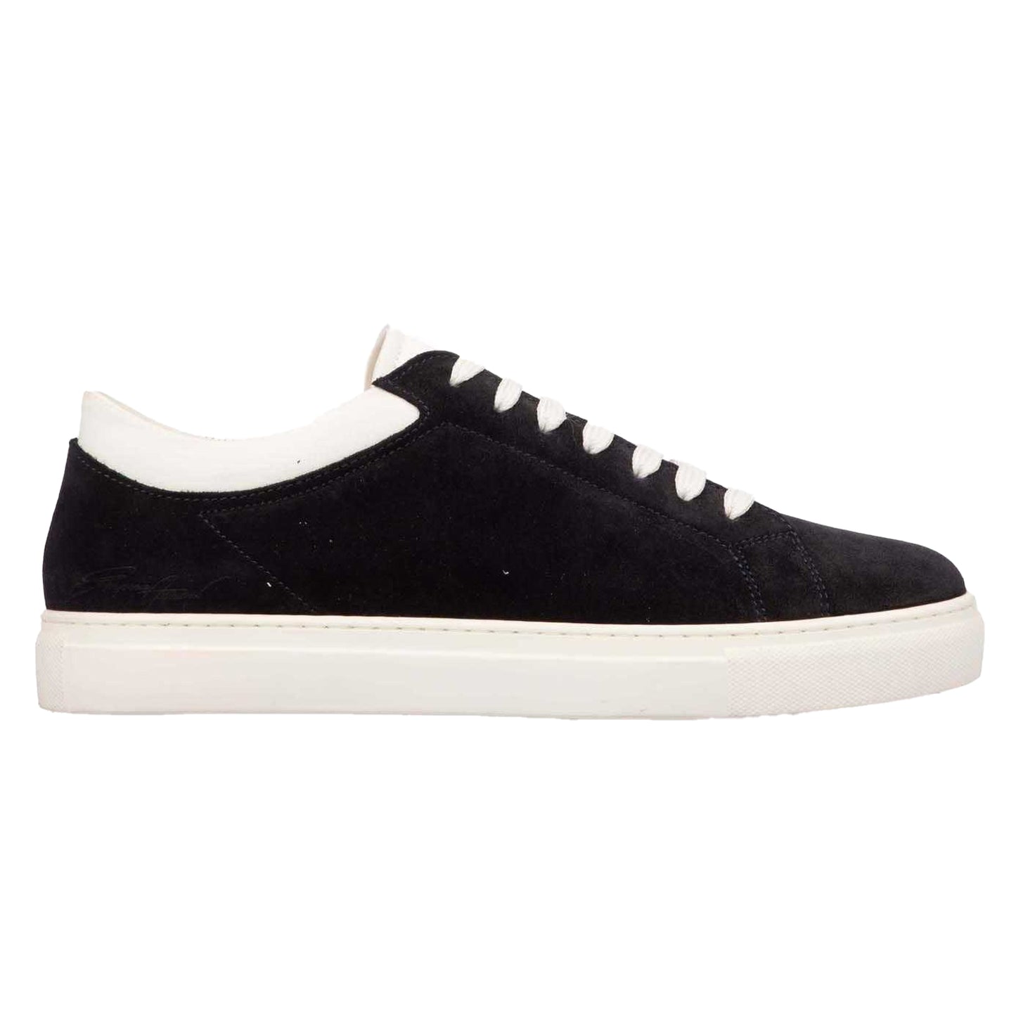 Blue-White - Side - Emporio Armani Womens-Ladies Calf Suede Trainers