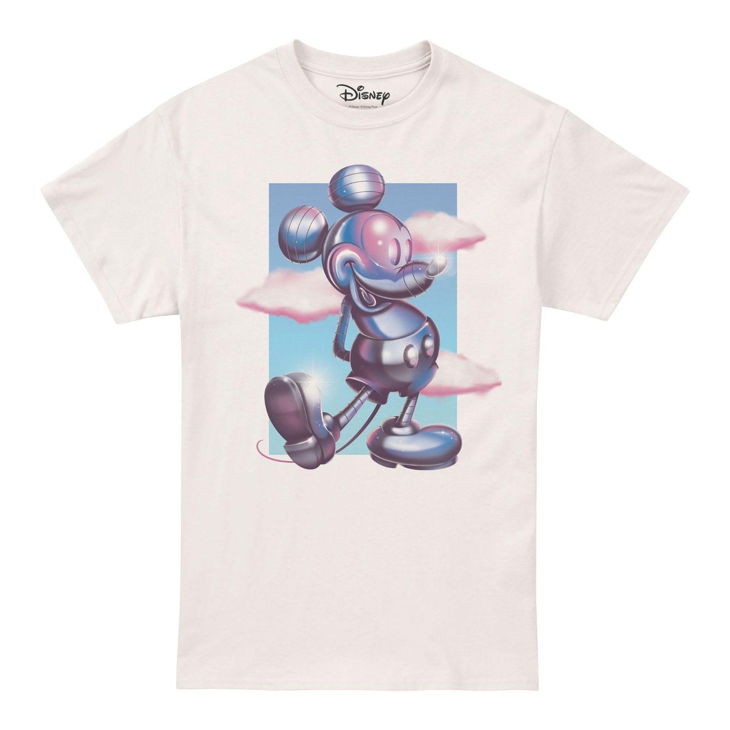 Beige - Front - Disney Mens Mickey Mouse 3D Chrome T-Shirt