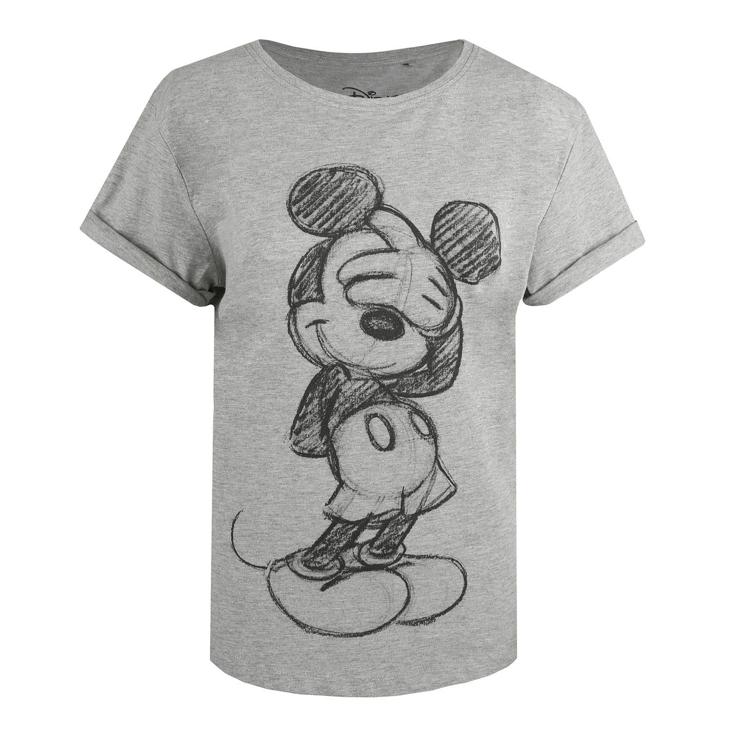 Grey - Front - Disney Womens-Ladies Mickey Mouse T-Shirt