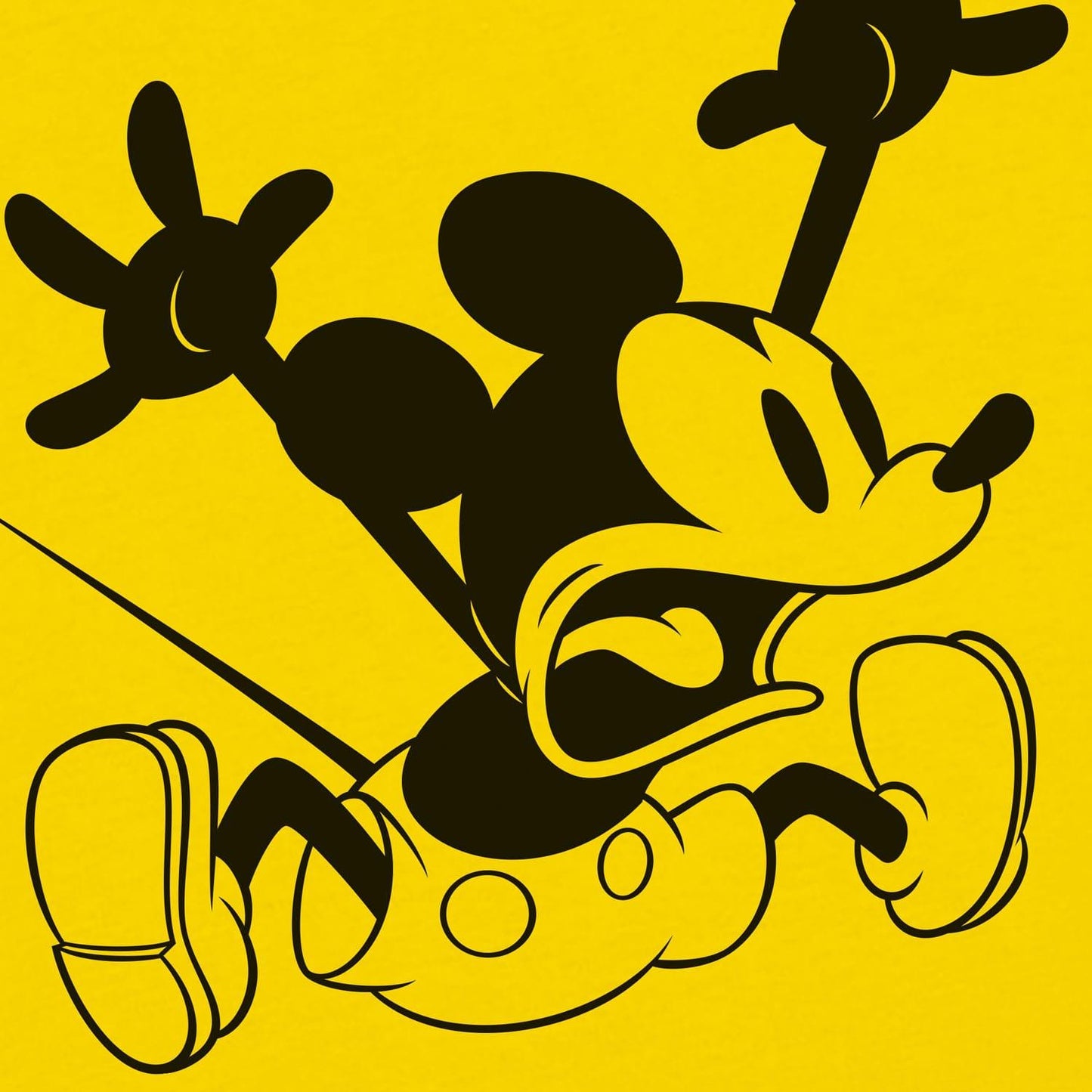 Yellow - Side - Disney Childrens-Kids Mickey Mouse Shock T-Shirt