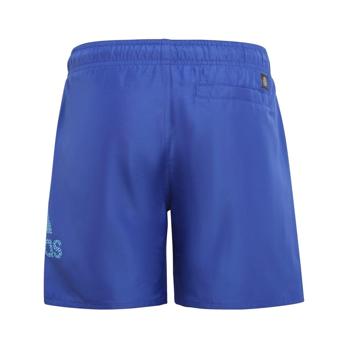 Blue - Back - Adidas Boys Clx Logo Swim Shorts