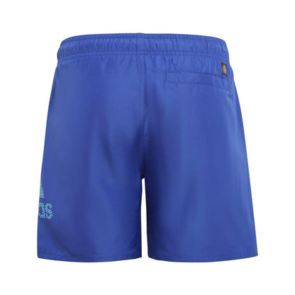 Blue - Back - Adidas Boys Clx Logo Swim Shorts