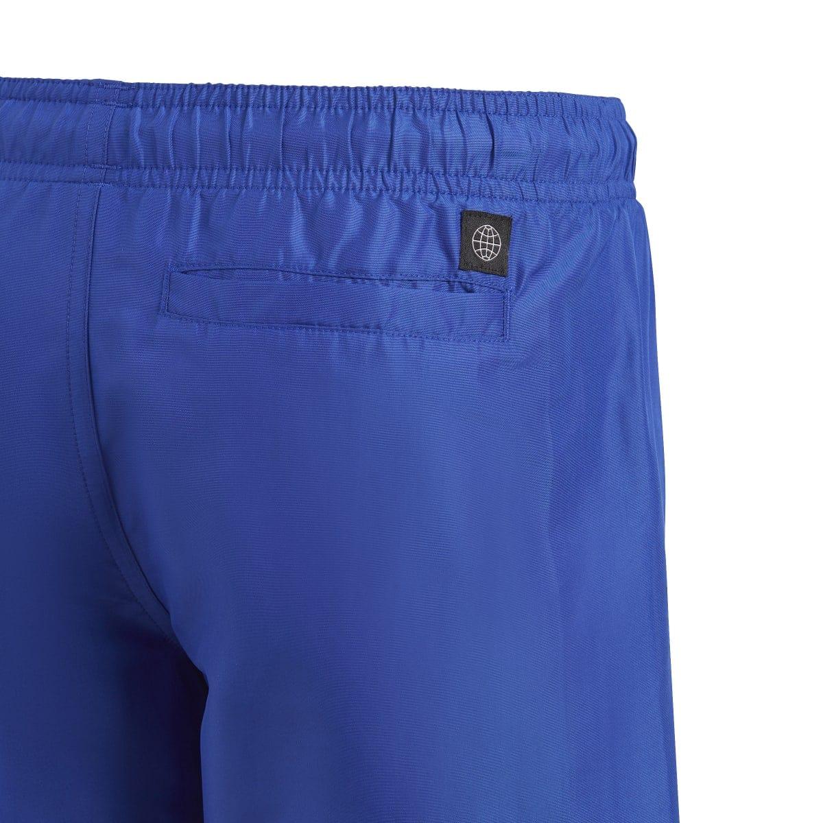 Blue - Side - Adidas Boys Clx Logo Swim Shorts